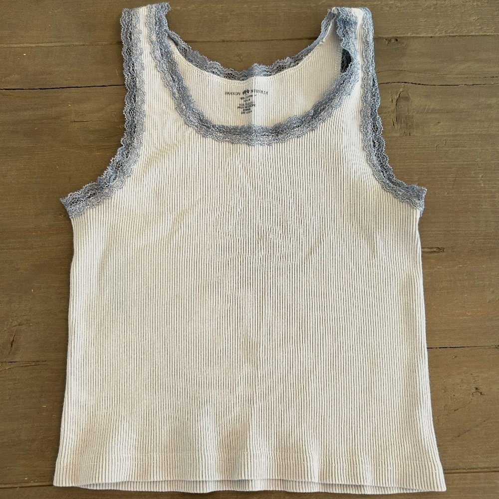 Brandy Melville Blue Lace Tank Top